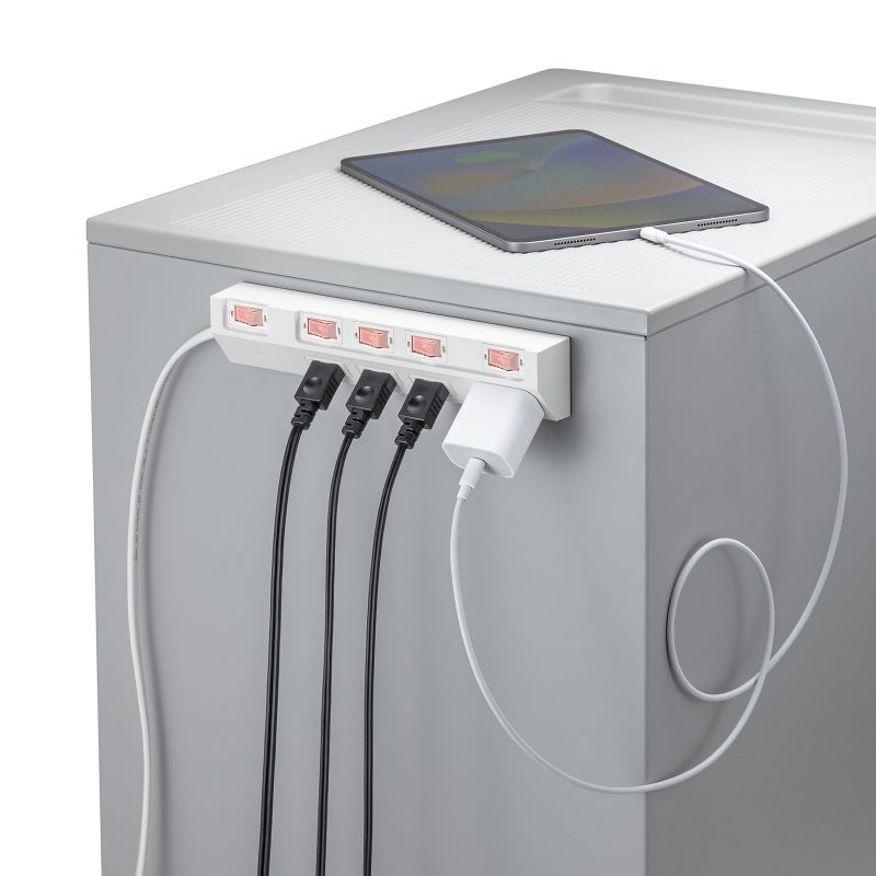 延長コード 電源タップ AC×4個口 スイッチ付 2m ホワイト