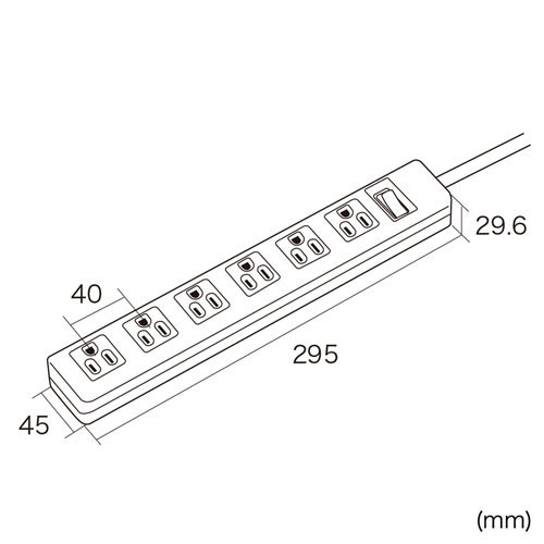 電源タップ 6個口 マグネット 5m 3P ホコリシャッター 通電ランプ 2Ｐ