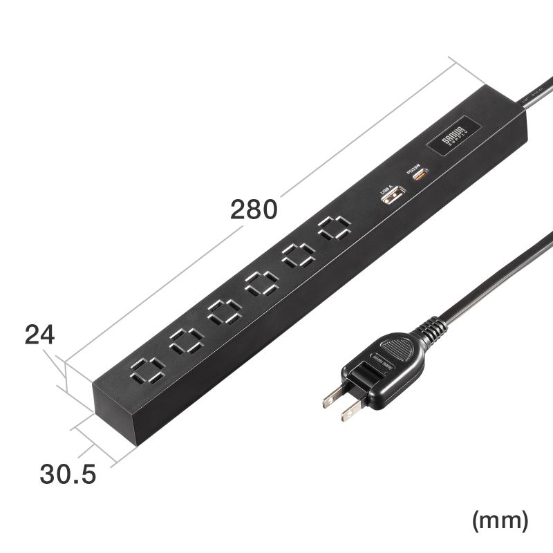 SANWA SUPPLY（サンワサプライ） 電源タップ USB急速充電 PD33W スリム