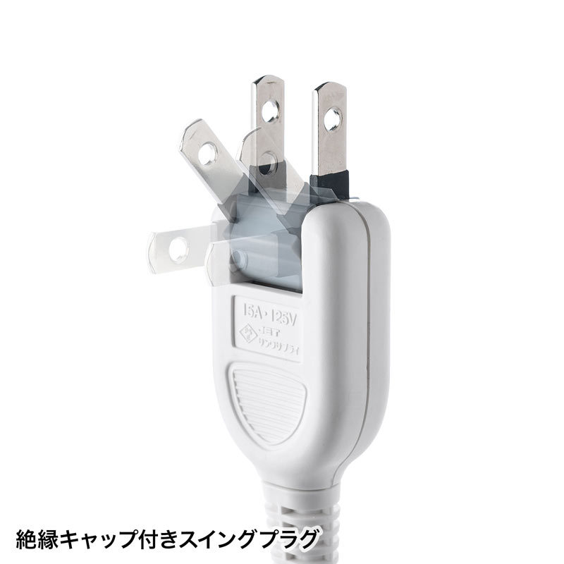 雷ガードタップ 2P 6個口 2m（TAP-SP2116MG-2WN） :TAP-SP2116MG-2WN:サンワダイレクト - 通販 -  Yahoo!ショッピング