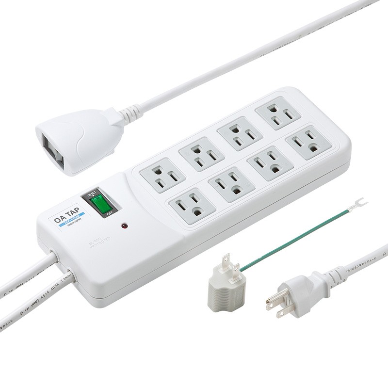 電源タップ　雷ガード　usbコンセントタップ  8個AC口  【2個入】 Amazon.co.jp: 電源タップ 延長コード2m 雷ガード usbコンセント