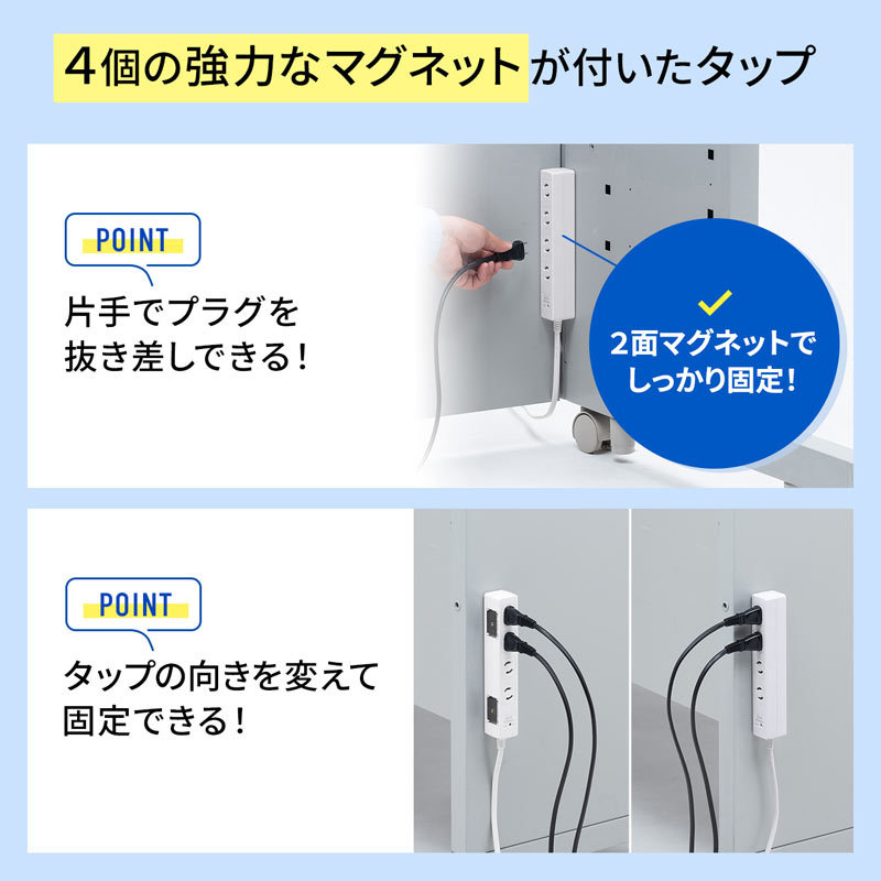 SANWA SUPPLY（サンワサプライ） 雷ガードタップ 2P 6個口 3m
