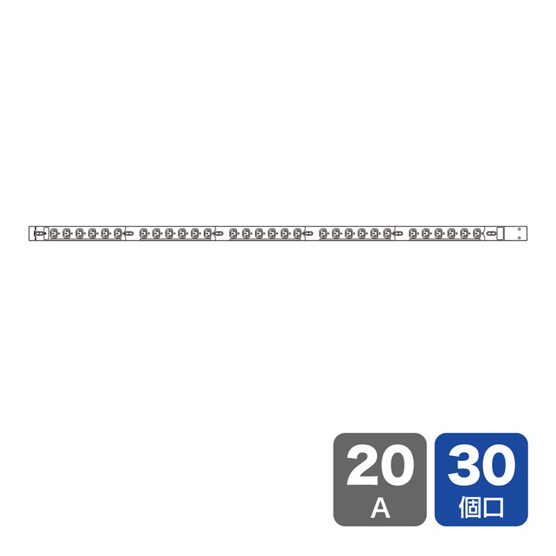 19インチサーバーラック用コンセント 延長 200V 20A（TAP-SV22030）｜sanwadirect