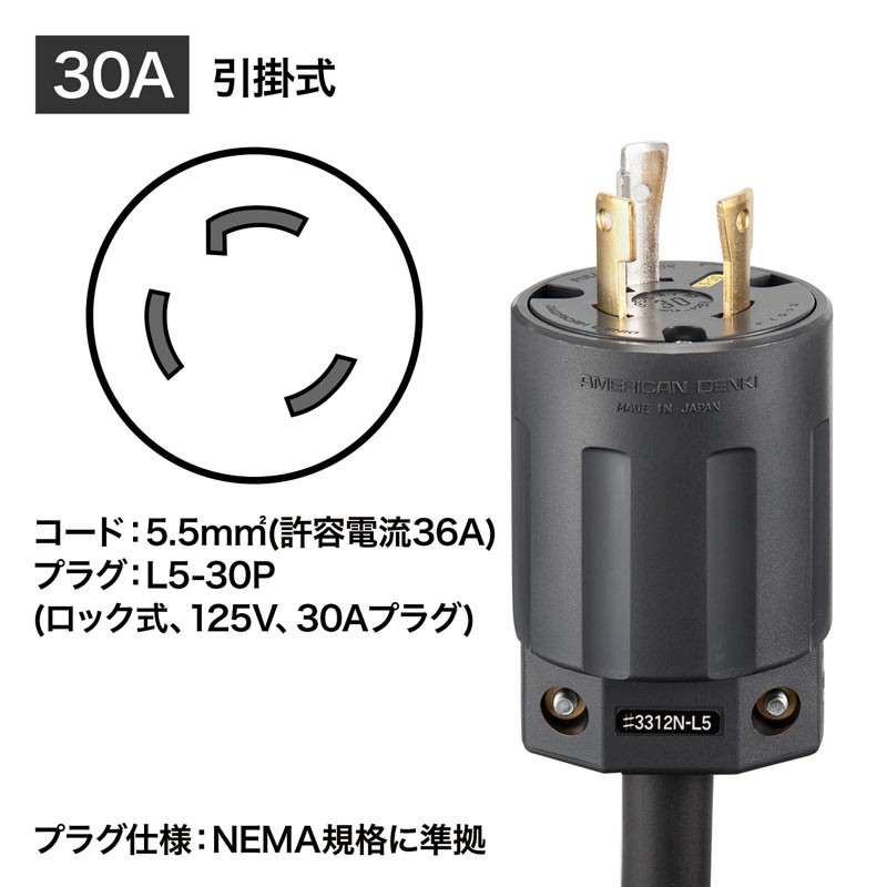19インチサーバーラック用コンセント 30A 3P 24個口 3m 電流表示機能付き TAP-SVSL3024ANNの画像