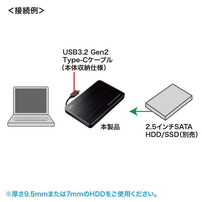 USB Type-C Gen2対応2.5インチハードディスクケース（TK-RF25CBK） :TK-RF25CBK:サンワダイレクト - 通販 -  Yahoo!ショッピング