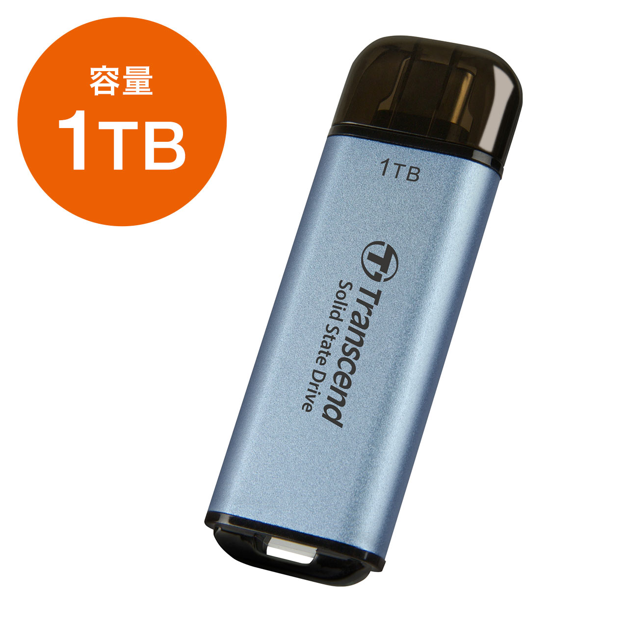 SSD 外付け 1TB ポータブルSSD スティック型 Transcend ESD300 スカイブルー USB Type-C USB10Gbps USB3.2 Gen2 TS1TESD300C｜sanwadirect