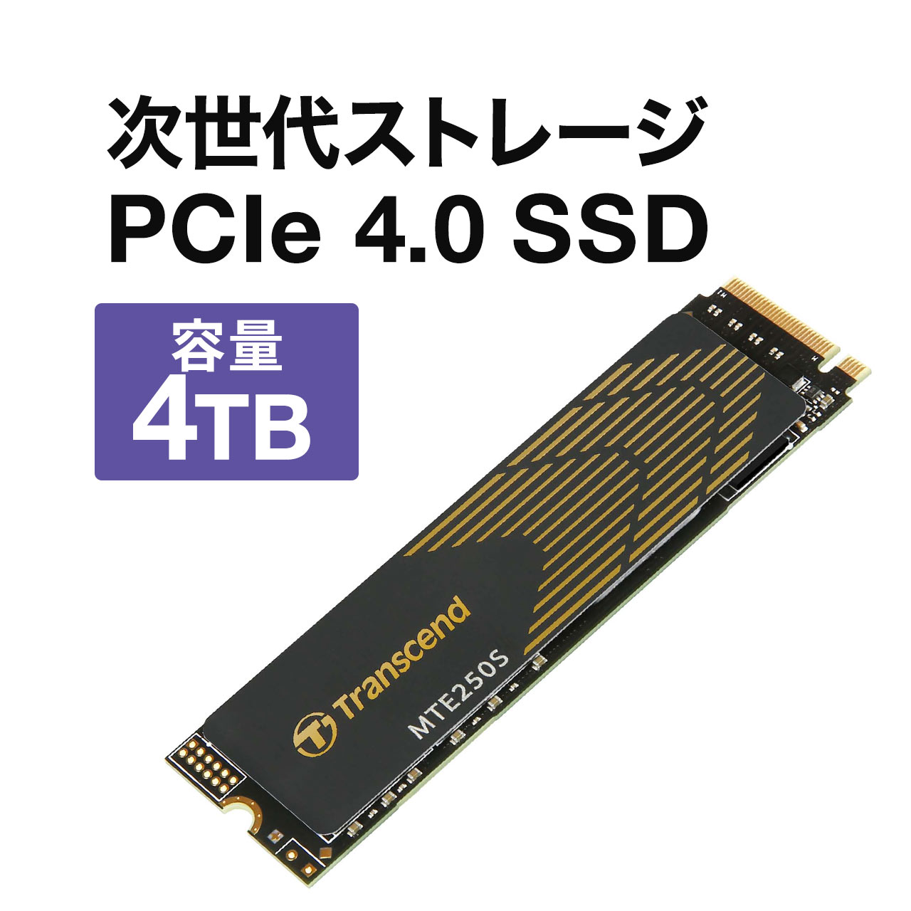 M.2 SSD 4TB PS5動作確認済 NVMe 1.4準拠 PCIe Gen4×4 3D NAND Transcend製 TS4TMTE250S｜sanwadirect