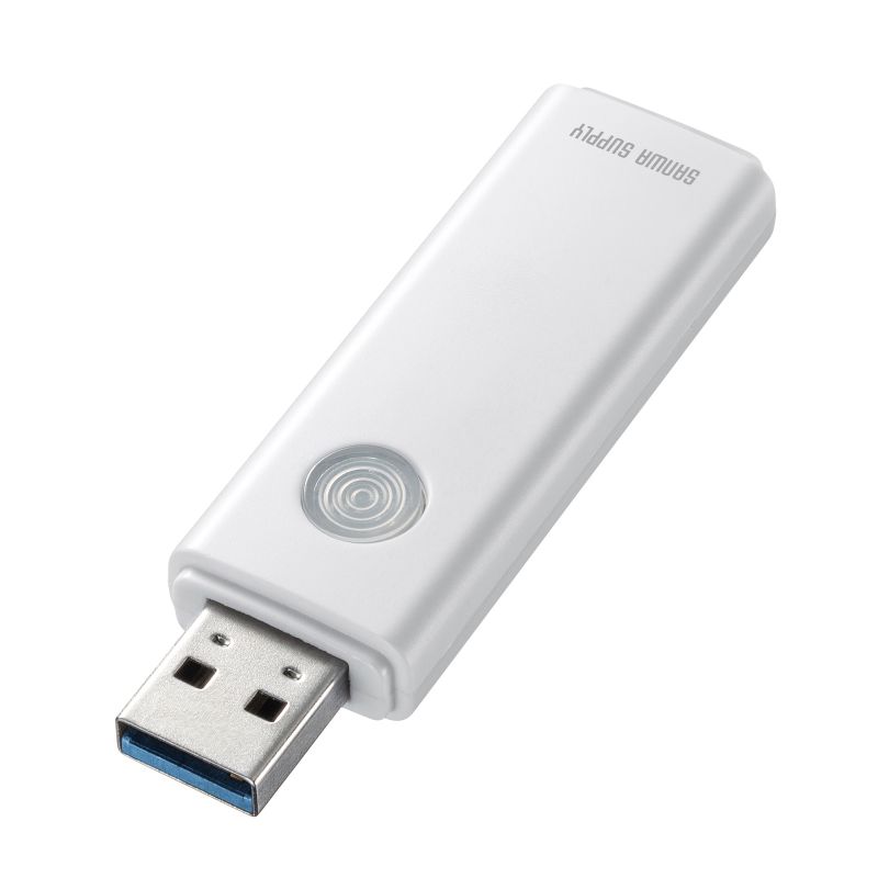 USBメモリー USB3.2 Gen1 16GB USBフラッシュ スライド式 プッシュ式 パスワードロック付 ホワイト UFD-3HN16GW｜sanwadirect