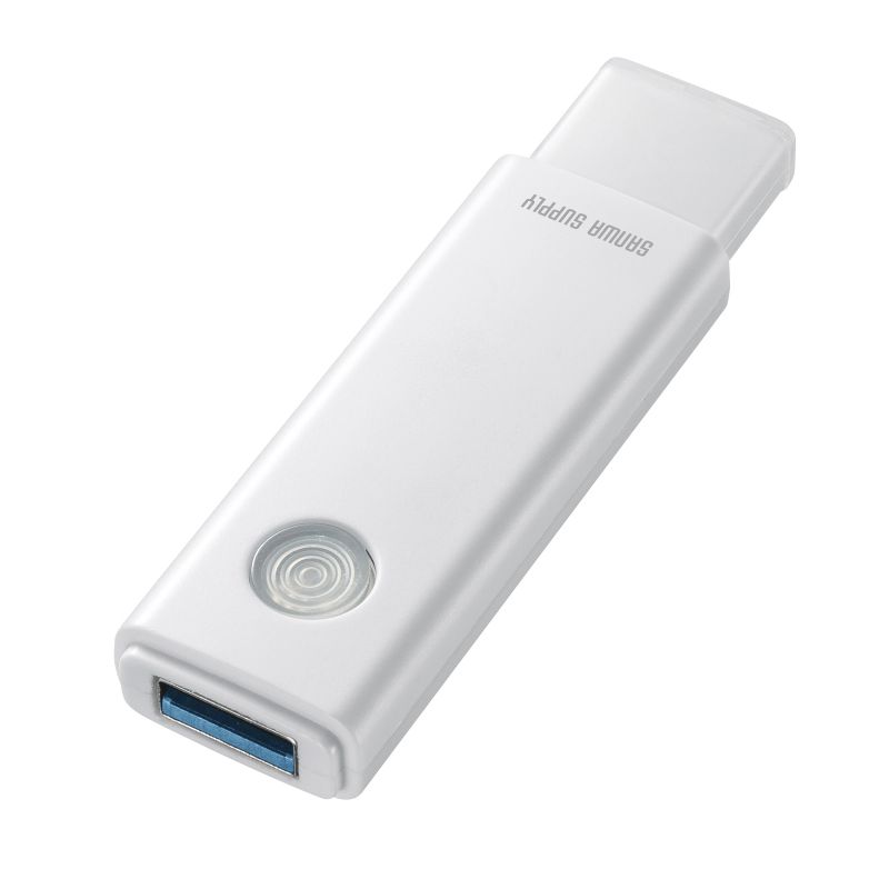 USBメモリー USB3.2 Gen1 8GB USBフラッシュ スライド式 プッシュ式 パスワードロック付 ホワイト UFD-3HN8GW｜sanwadirect｜02