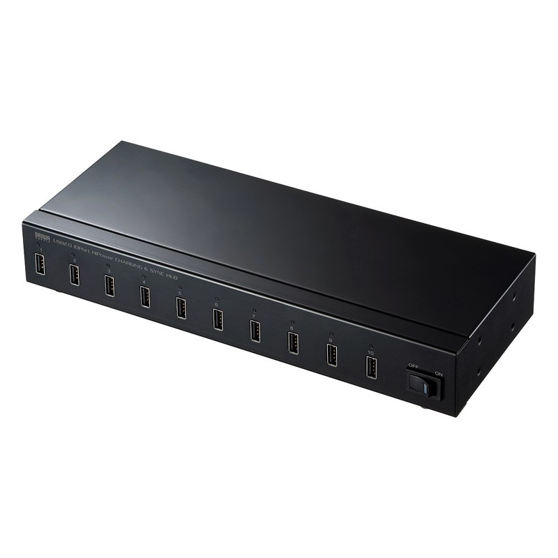 Apple Configurator USB2.0ハブ iPad 同期 急速充電 10ポート（USB-2HCS10）