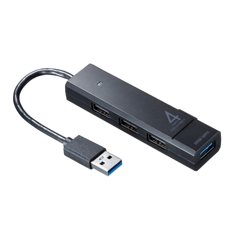 USBハブ コンボ USB3.1Gen1×1ポート USB2.0×3ポート バスパワー ブラック（USB-3H421BK）｜sanwadirect