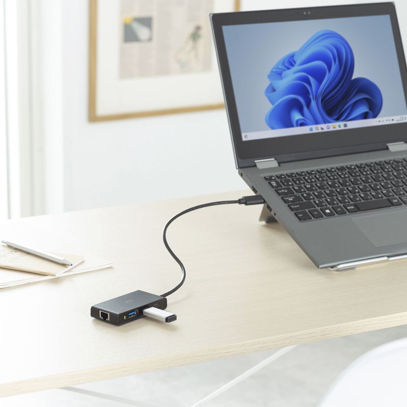 SANWA SUPPLY（サンワサプライ） USBハブ LAN対応 USB A接続 3ポート