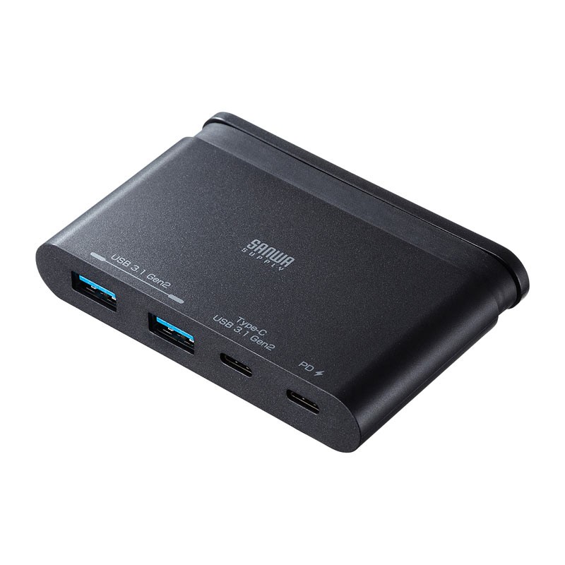 Type-Cハブ USB3.1 Gen2対応 4ポート PD対応（USB-3TCH17BK）