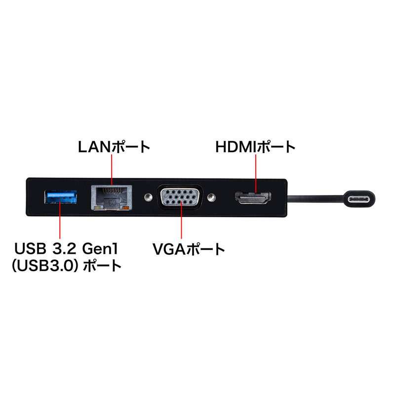 サンワサプライ USB Type-Cモバイルドッキングステーション（USB