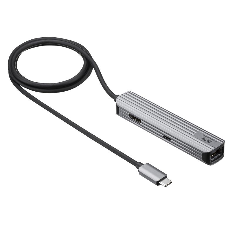 USB Type-Cマルチ変換アダプタ HDMI LANポート付き ケーブル1m DisplayPort Alt Mode USB PD USB-3TCHLP7S-1