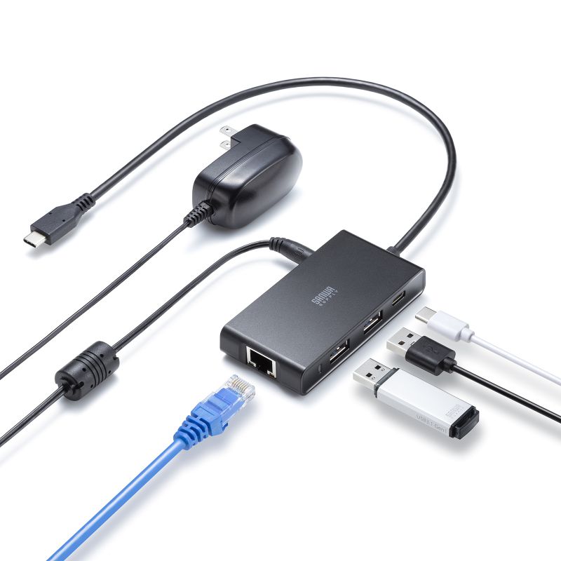 SANWA SUPPLY（サンワサプライ） USBハブ LAN対応 Type-C接続 3ポート