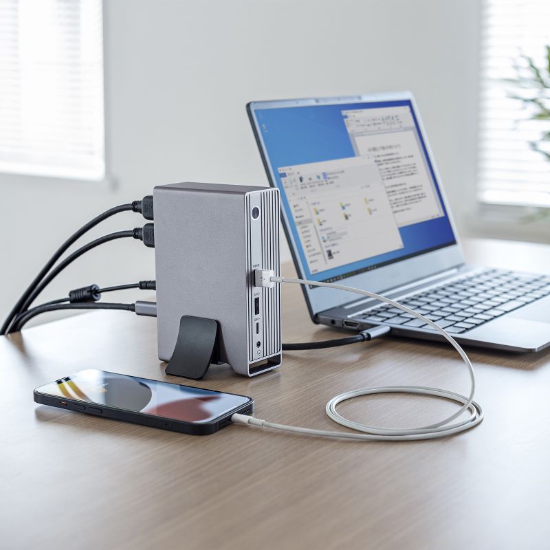 サンワサプライ Type-Cドッキングステーション USB-CVDK10 USB Type-Cドッキングステーション（4K×3画面出力対応