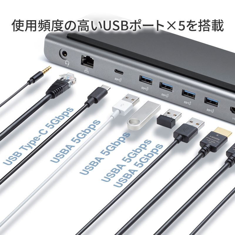SANWA SUPPLY USB Type-Cドッキングステーション 4K対応 HDMI×2