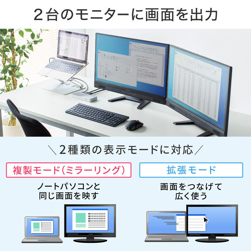 USB Type-Cドッキングステーション スタンド付き（USB-CVDK9STN