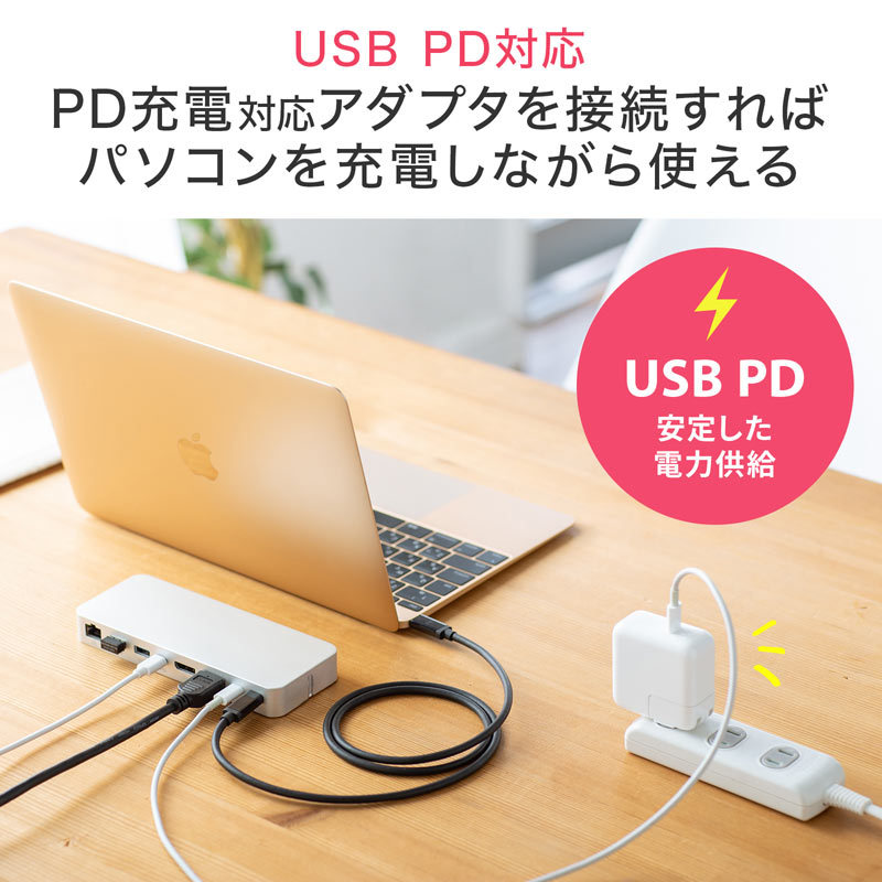 USB Type-Cドッキングステーション スタンド付き（USB-CVDK9STN）｜sanwadirect｜10
