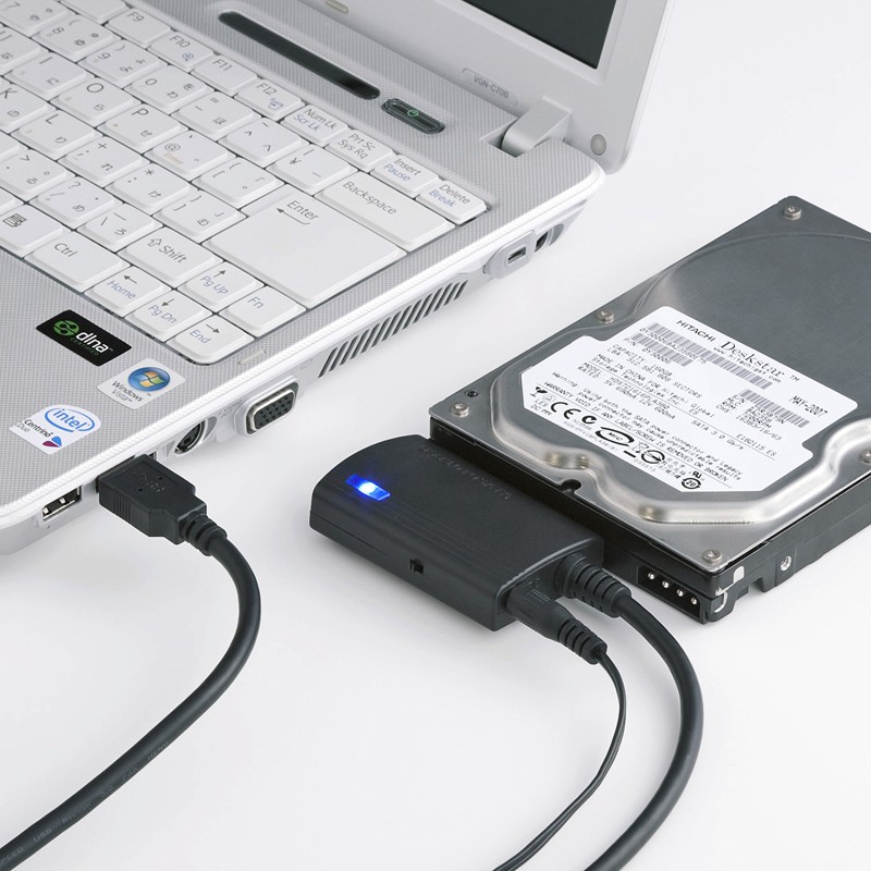 SATA USB 変換ケーブル USB3.0 高速転送 挿すだけで使える 簡単接続 内蔵 HDD SSD 外付けに ケース不要(USB-CVIDE3)
