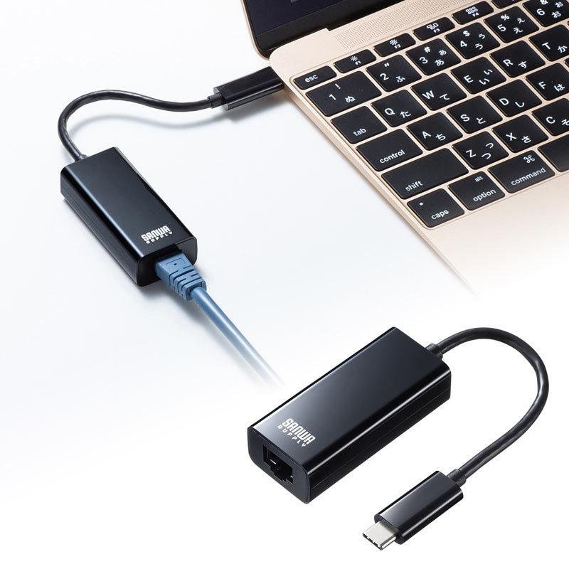 USB3.2 TypeC-LAN変換アダプタ ブラック（USB-CVLAN2BKN）｜sanwadirect｜03