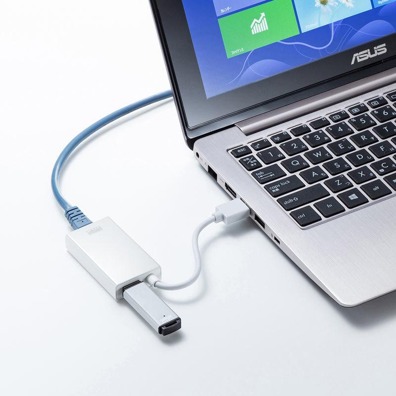 USB3.2-LAN変換アダプタ USBハブポート付 ホワイト（USB-CVLAN3WN）｜sanwadirect｜10