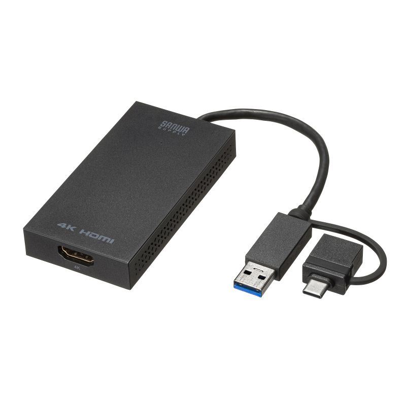 USB A/Type-C両対応 HDMIディスプレイアダプタ 4K/30Hz対応（USB-CVU3HD4）