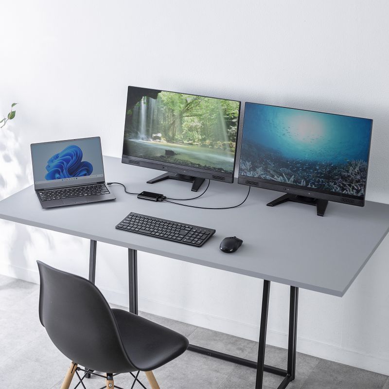 USB-HDMIディスプレイアダプタ 4K/60Hz対応 2画面出力 USB-CVU3HD6の画像