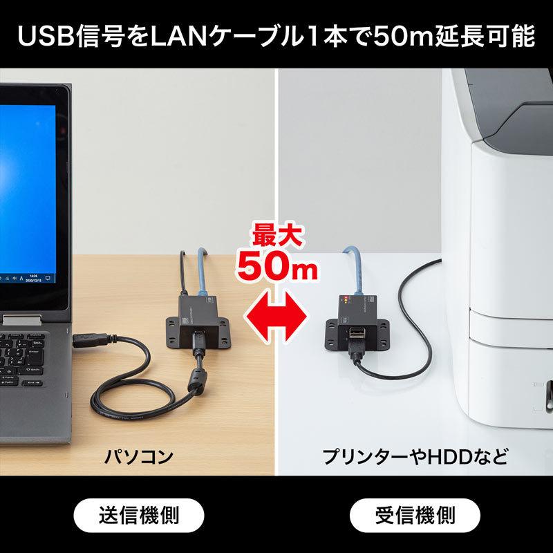 USB2.0エクステンダー 2ポートハブ付き（USB-EXSET3）｜sanwadirect｜16