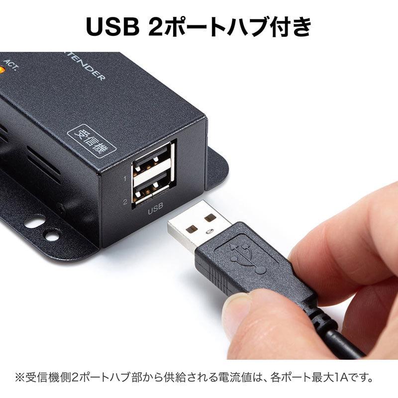 USB2.0エクステンダー 2ポートハブ付き（USB-EXSET3）｜sanwadirect｜09