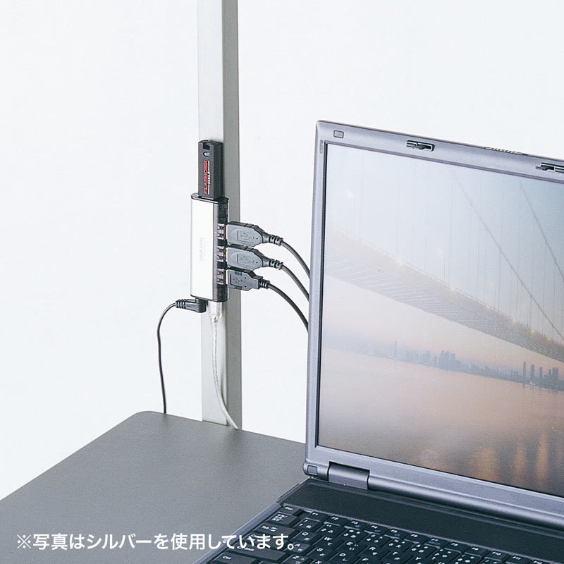 USB2.0ハブ 4ポート ACアダプタ付 ブラック（USB-HUB225GBKN）｜sanwadirect｜03