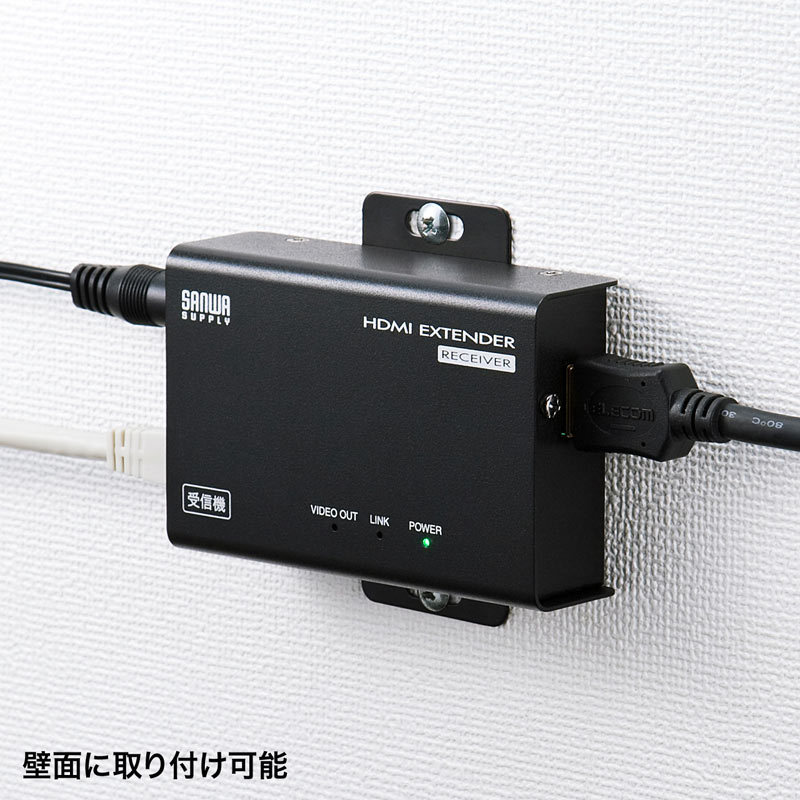 HDMI エクステンダー LAN 変換 延長器 最大70m 高画質 4K 60Hz フルHD 対応 受信機 単品 増設 高音質 LANケーブル 接続 VGA-EXHDLTR｜sanwadirect｜11