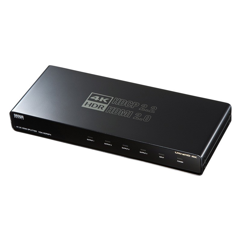 4K/60Hz HDR対応HDMI分配器2分配サンワサプライVGA-HDRSP2 SANWA SUPPLY（サンワサプライ） 4K/60Hz対応HDMI分配器 4分配 HDR