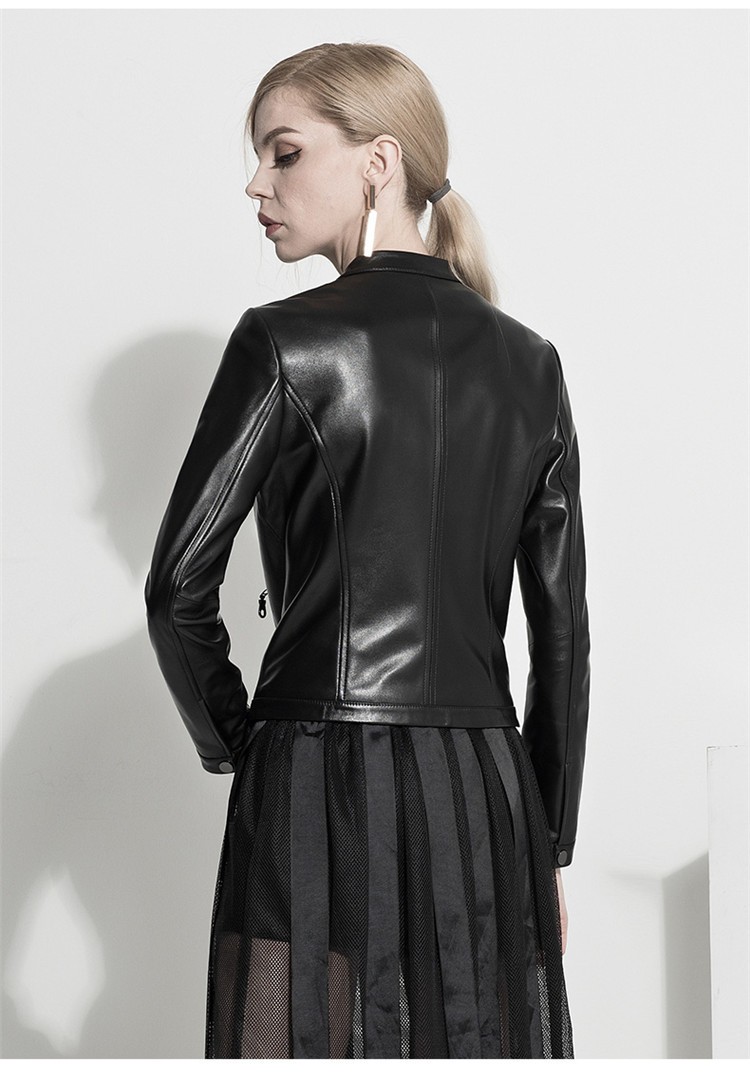 バイクジャケット　レディース　春秋冬　ライダースジャケット　本革ジャケット　ラム革　レザージャケット　leather jacket　革ジャン　 ファッション