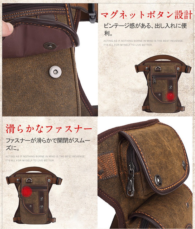 【国産】レザーボディバック ツールベルト風４ポケット 両面ファスナー【ブラウン】 楽天市場】ウエストポーチ シザーバッグ 本革 レザー スマホケース