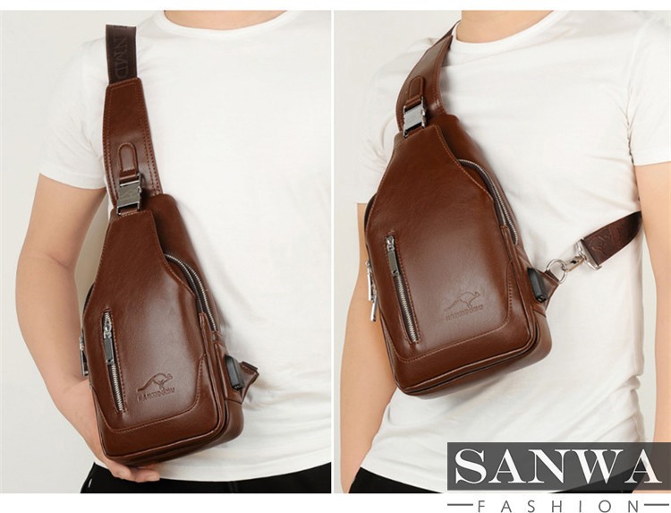 ボディバッグ メンズ 本革 2way 縦型 斜め掛け ショルダーバッグ