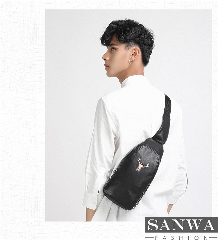 ボディバッグ メンズ 本革 2way 縦型 斜め掛け ショルダーバッグ