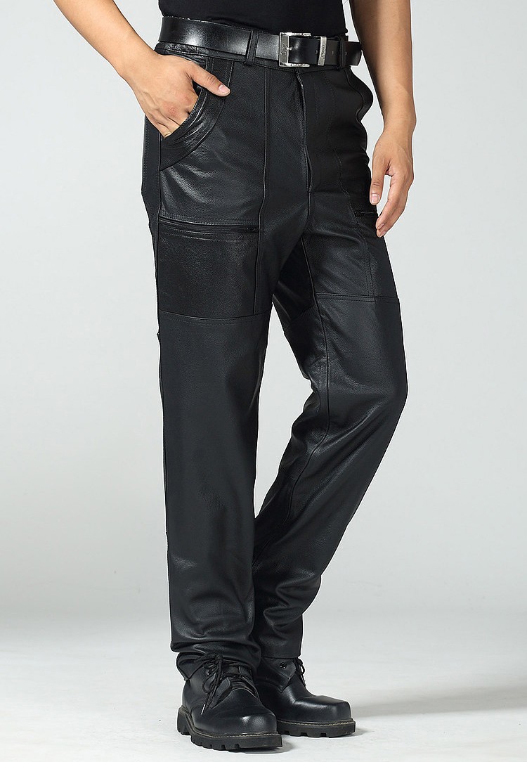 レザーパンツ メンズ 革パン 本革 牛革 バイクパンツ バイク用レザー