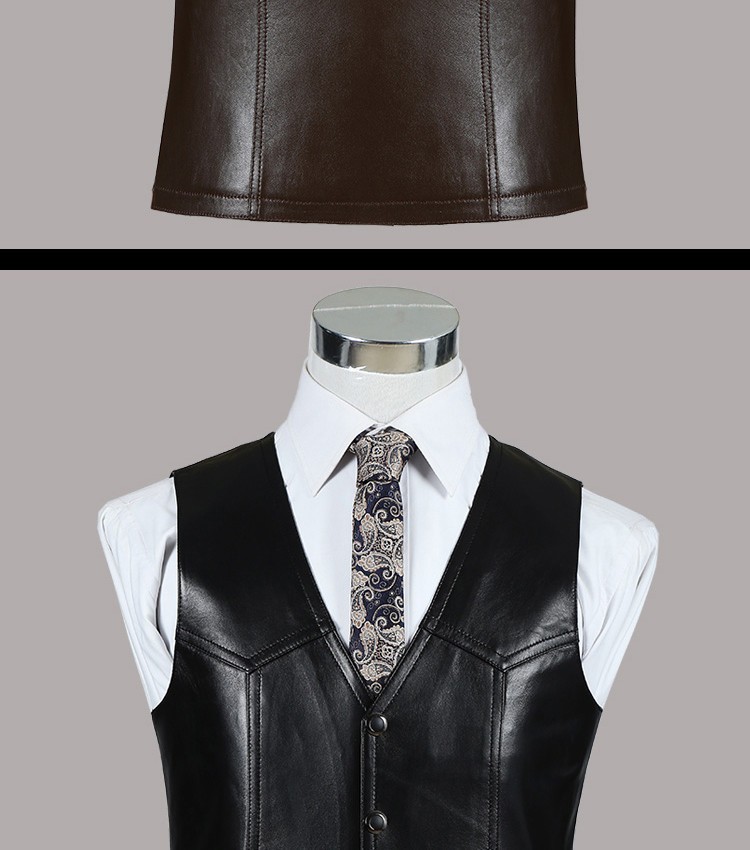 春夏秋冬 本革 ベスト メンズ レザーベスト ジレベスト 羊革 ベスト前
