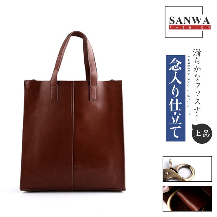 ハンドバッグ　金具デザイン茶　メンズ　ビジネス　未使用 pu ハンドバッグ トートバッグ メンズ 2way 手提げバッグ ショルダー