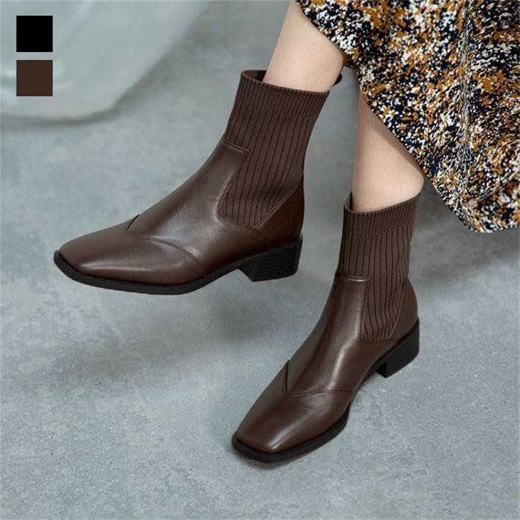 サイドゴア ブーツ ショートブーツ ローヒール 歩きやすい ミドルブーツ 韓国ファッション