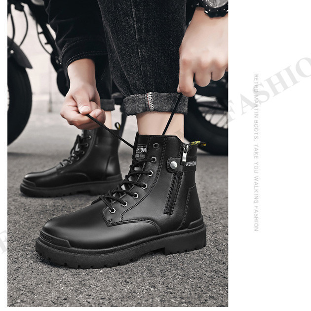 ワークブーツ メンズ ショートブーツ ハイカット 安全靴 編み上げ