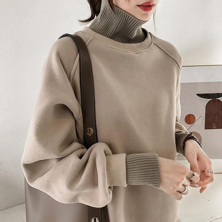 トレーナー ハイネック ス カットソー 長袖 レディース カジュアル 秋服 冬服 厚手 体型カバー おしゃれ プルオーバー きれいめ おしゃれ トレーナー ハイネック トップス カットソー 長袖 レディース