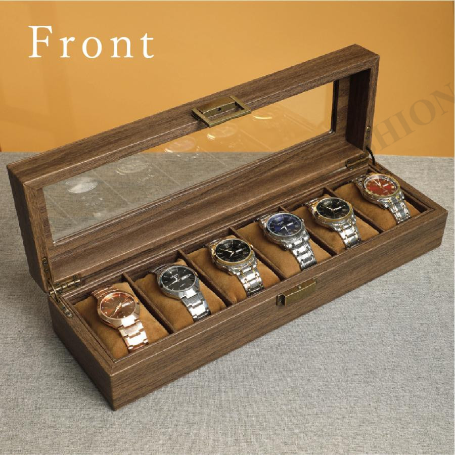 時計ケース 6本用 木目調 腕時計 腕時計ケース 時計 腕時計 収納 保管 レザー 時計 革 メンズ クラシック｜sanwafashion｜12