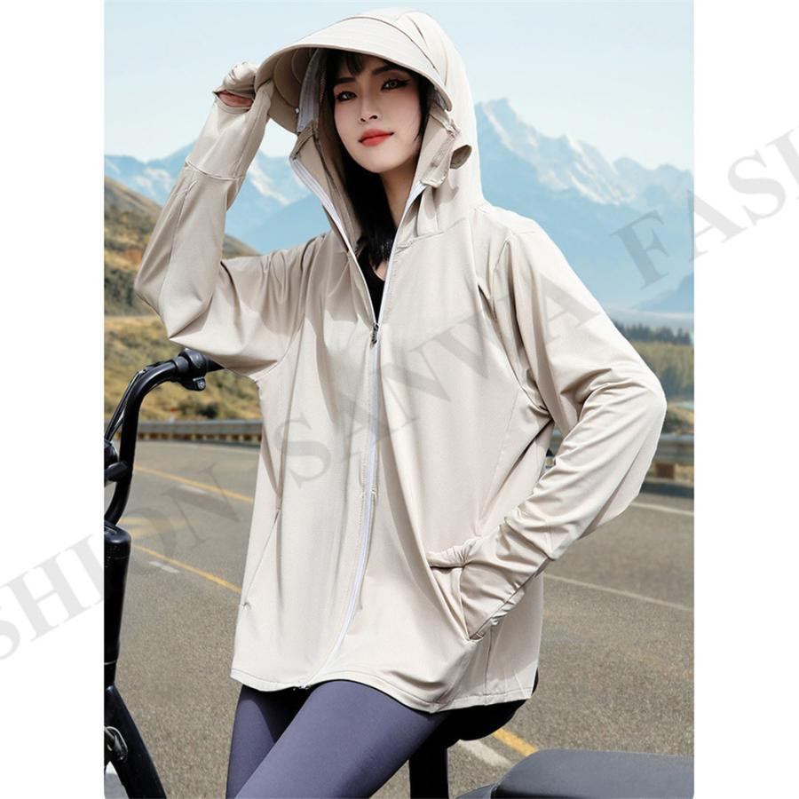 ラッシュガード レディース 日焼け止め服 アウター パーカー 体型