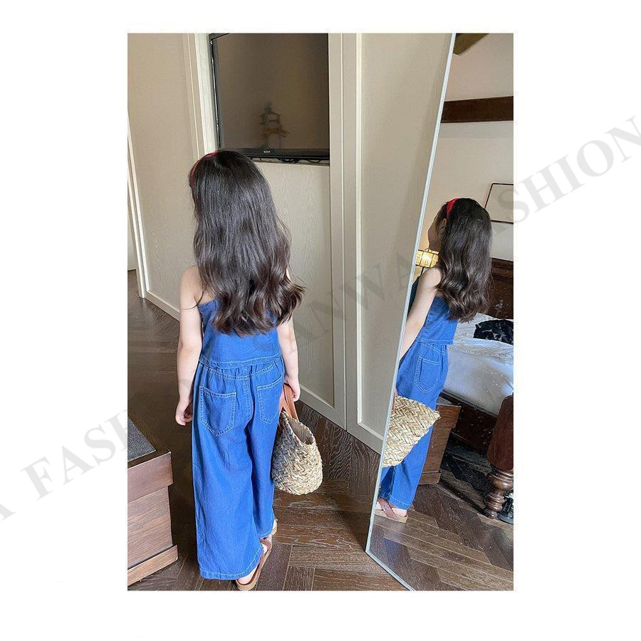 セットアップ キッズ 子供 女の子 ビスチェ ワイドパンツ デニム