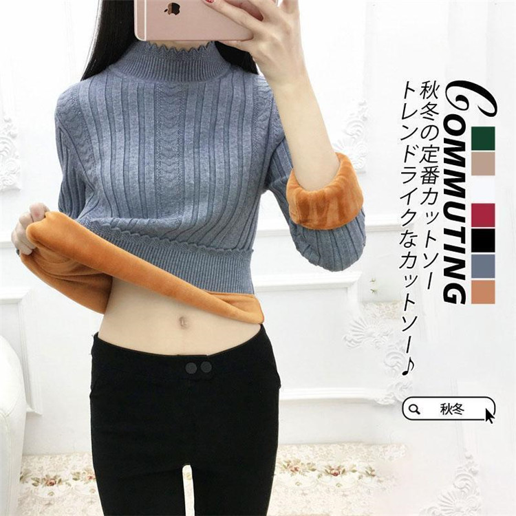 長袖 tシャツ レディース 防寒インナー 裏ボア 裏起毛 ニット Tシャツ トップス カットソー ハイネック 秋冬 ロングシャツ 体型カバー 冬服 インナー