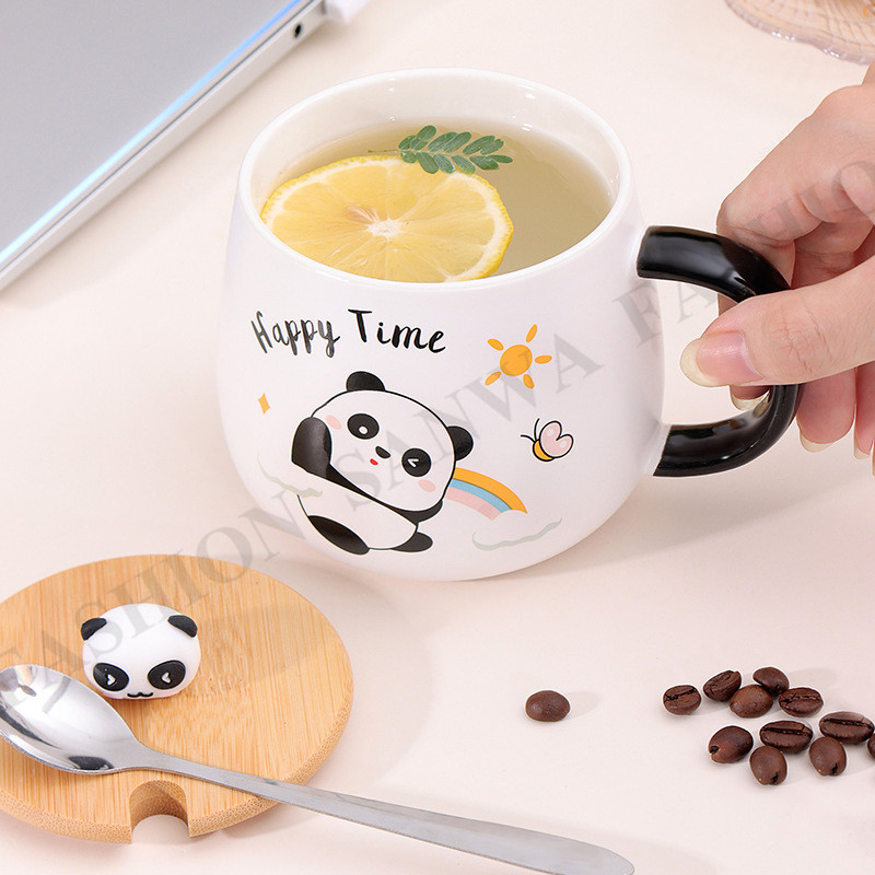 マグカップ 陶器 かわいい グッズ 雑貨 大容量 パンダ柄 蓋付き オシャレ ギフト 贈り物 プレゼント 家庭での食器セラミック 耐熱 朝食 |  | 08