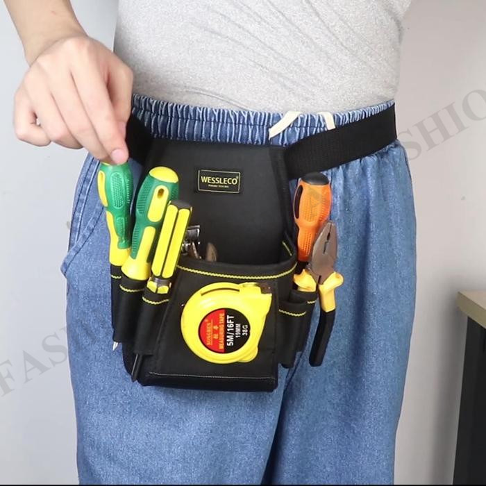 電工腰袋 作業用 ポーチ 工具入れ 腰袋 工具袋 小物入れ 大容量 作業袋 ツールポーチ ウエストバッグ ベルト付 多機能 撥水 防傷加工 |  | 04